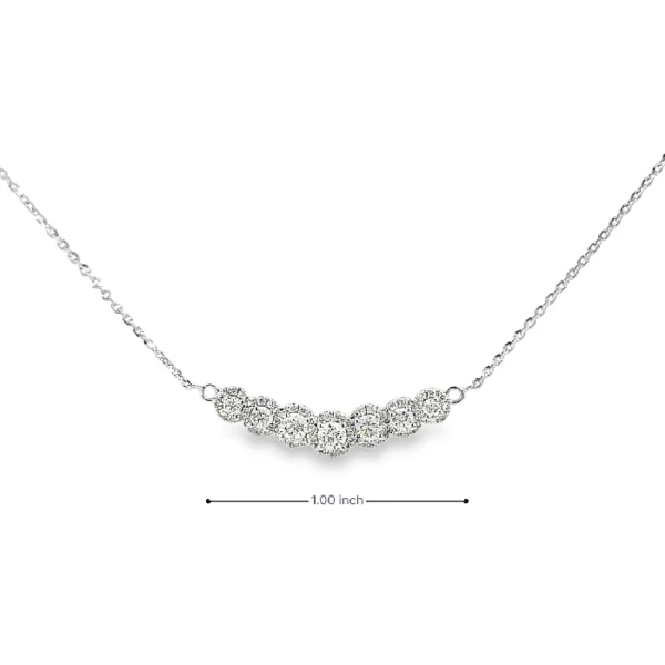 Seven Stone Diamond Halo Pendant - Image 2