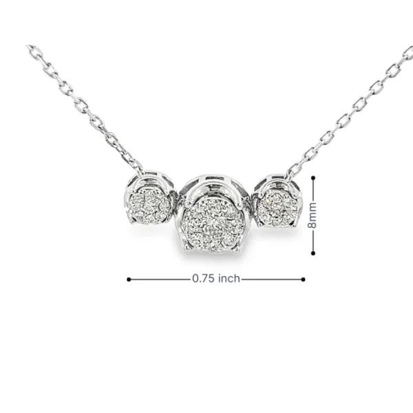 Three Stone Cluster Necklace - Image 5