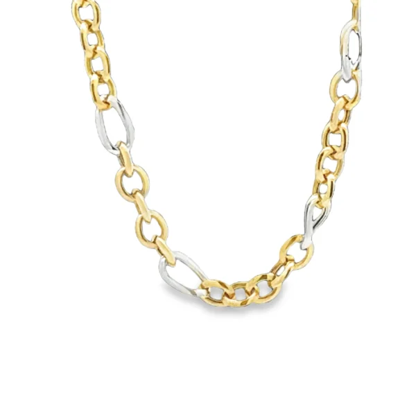 Fancy Two-Tone Gold Twisted Link Necklace - Image 2