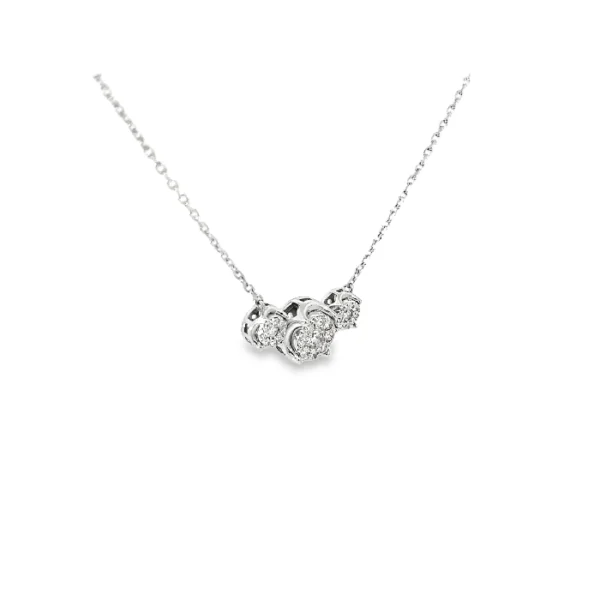Three Stone Cluster Necklace - Image 3