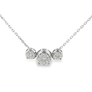 Three Stone Cluster Necklace