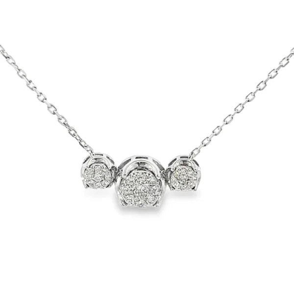 Three Stone Cluster Necklace